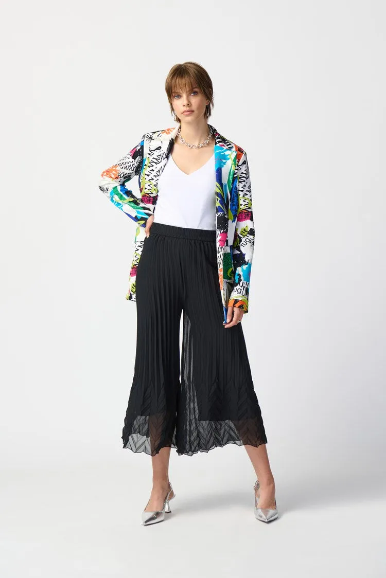 Abstract Print Silky Knit Blazer