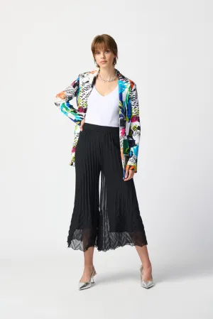 Abstract Print Silky Knit Blazer