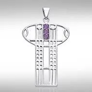 Art Deco Key Silver Pendant TPD1033