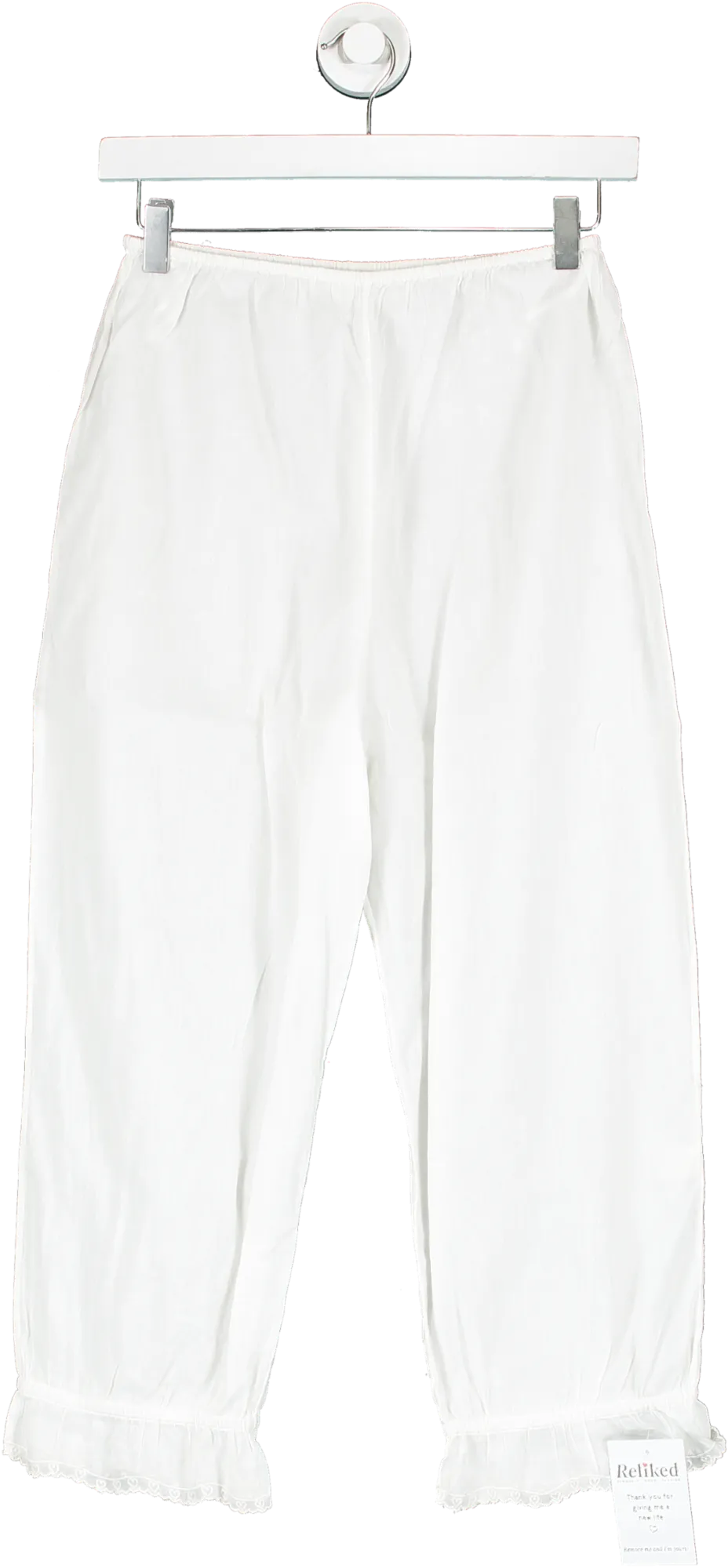 bamford White Scallop Edge Pyjama Set UK S