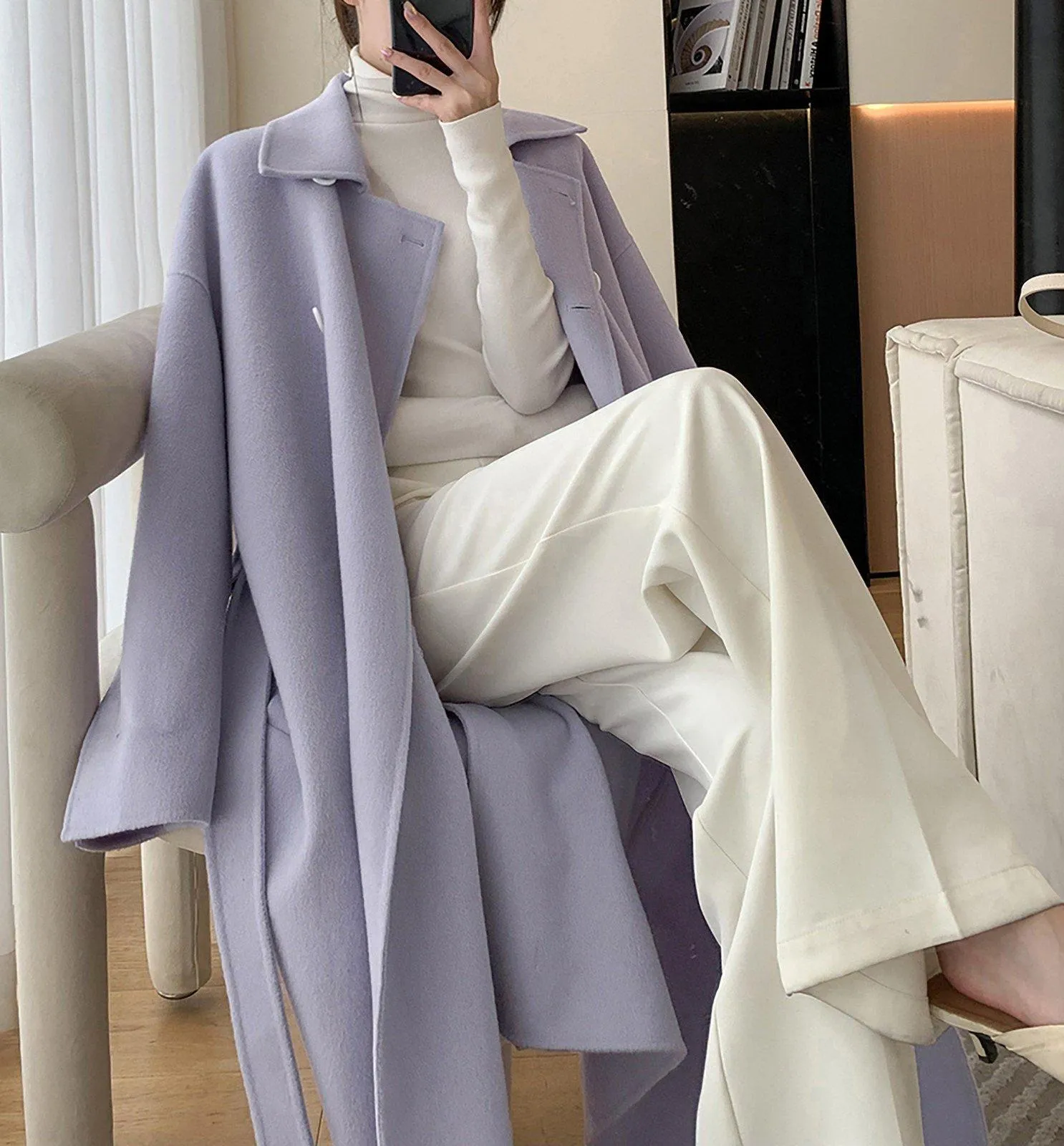 Belted Long Wool Coat