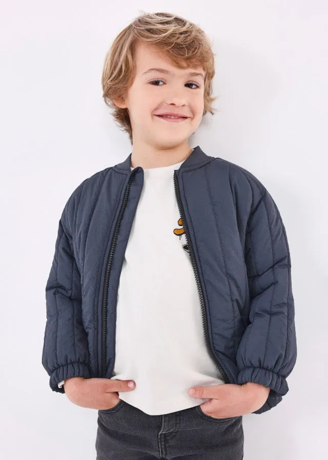 Boys Padded Bomber Jacket  | Charcoal