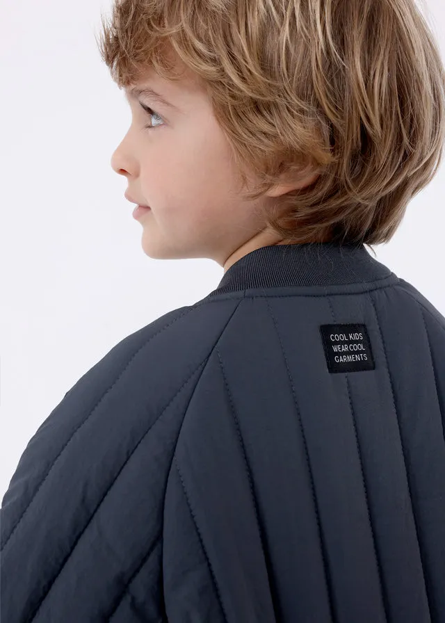 Boys Padded Bomber Jacket  | Charcoal