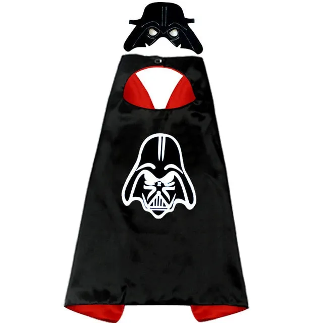 Boys Superhero Capes and Masks Children's Girls Hero Cloak Cosplay Costume For Kids Halloween Party superman Spiderman Iron Man Transformers Star Wars