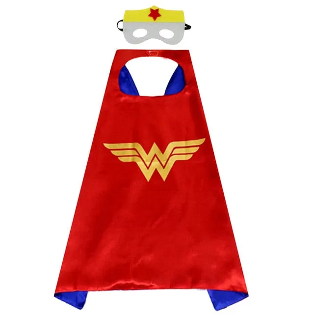 Boys Superhero Capes and Masks Children's Girls Hero Cloak Cosplay Costume For Kids Halloween Party superman Spiderman Iron Man Transformers Star Wars