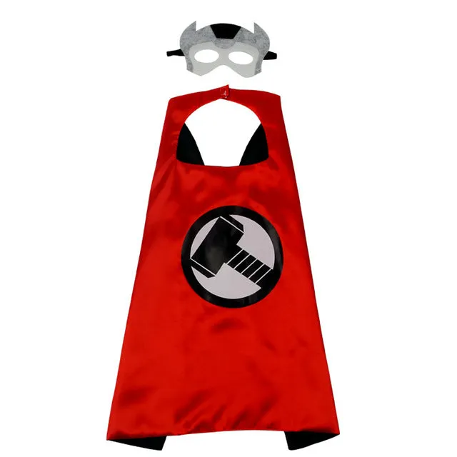 Boys Superhero Capes and Masks Children's Girls Hero Cloak Cosplay Costume For Kids Halloween Party superman Spiderman Iron Man Transformers Star Wars