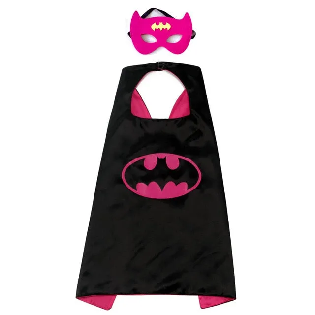 Boys Superhero Capes and Masks Children's Girls Hero Cloak Cosplay Costume For Kids Halloween Party superman Spiderman Iron Man Transformers Star Wars