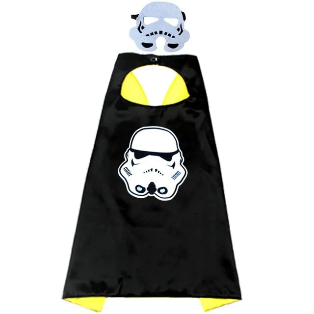 Boys Superhero Capes and Masks Children's Girls Hero Cloak Cosplay Costume For Kids Halloween Party superman Spiderman Iron Man Transformers Star Wars