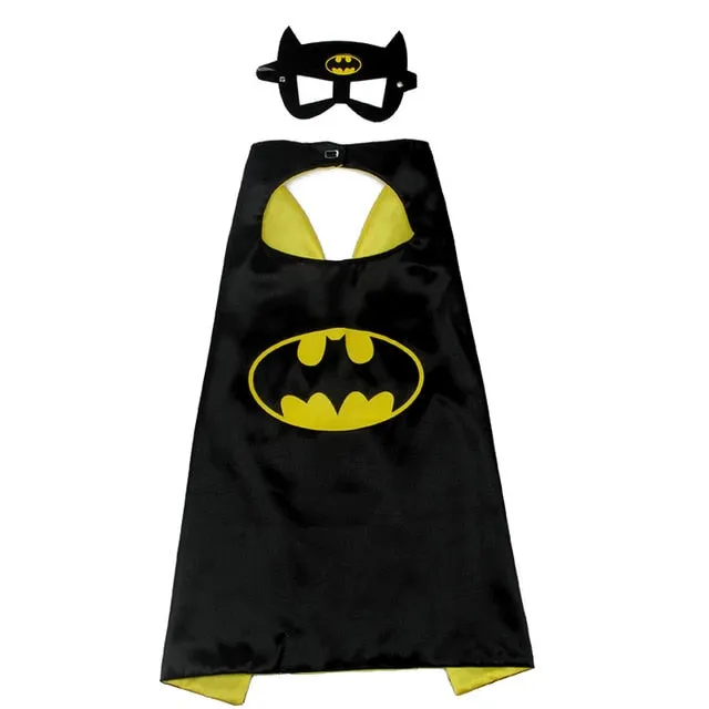 Boys Superhero Capes and Masks Children's Girls Hero Cloak Cosplay Costume For Kids Halloween Party superman Spiderman Iron Man Transformers Star Wars