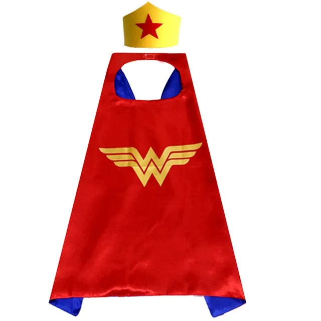 Boys Superhero Capes and Masks Children's Girls Hero Cloak Cosplay Costume For Kids Halloween Party superman Spiderman Iron Man Transformers Star Wars