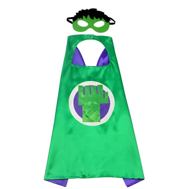 Boys Superhero Capes and Masks Children's Girls Hero Cloak Cosplay Costume For Kids Halloween Party superman Spiderman Iron Man Transformers Star Wars
