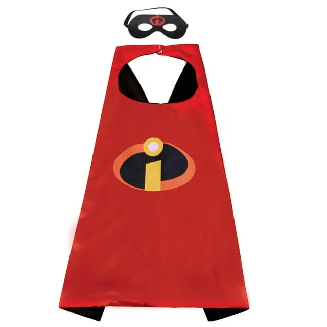Boys Superhero Capes and Masks Children's Girls Hero Cloak Cosplay Costume For Kids Halloween Party superman Spiderman Iron Man Transformers Star Wars