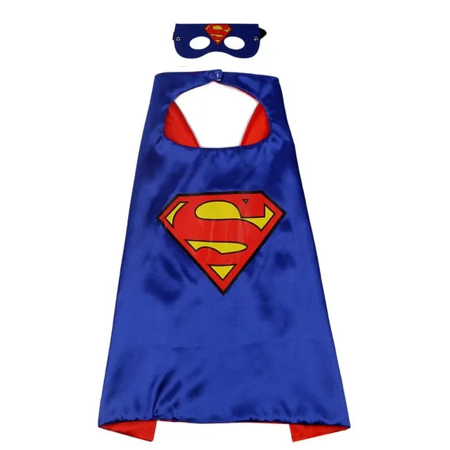 Boys Superhero Capes and Masks Children's Girls Hero Cloak Cosplay Costume For Kids Halloween Party superman Spiderman Iron Man Transformers Star Wars