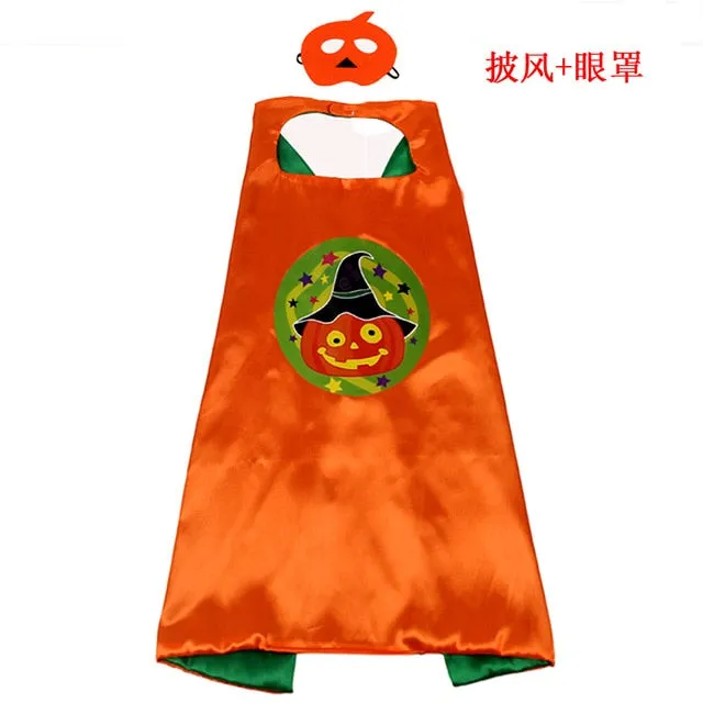 Boys Superhero Capes and Masks Children's Girls Hero Cloak Cosplay Costume For Kids Halloween Party superman Spiderman Iron Man Transformers Star Wars