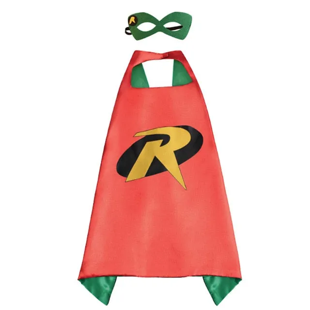 Boys Superhero Capes and Masks Children's Girls Hero Cloak Cosplay Costume For Kids Halloween Party superman Spiderman Iron Man Transformers Star Wars