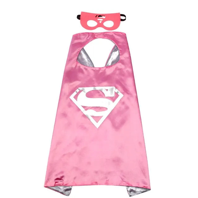 Boys Superhero Capes and Masks Children's Girls Hero Cloak Cosplay Costume For Kids Halloween Party superman Spiderman Iron Man Transformers Star Wars