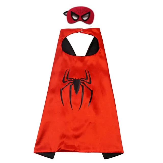 Boys Superhero Capes and Masks Children's Girls Hero Cloak Cosplay Costume For Kids Halloween Party superman Spiderman Iron Man Transformers Star Wars