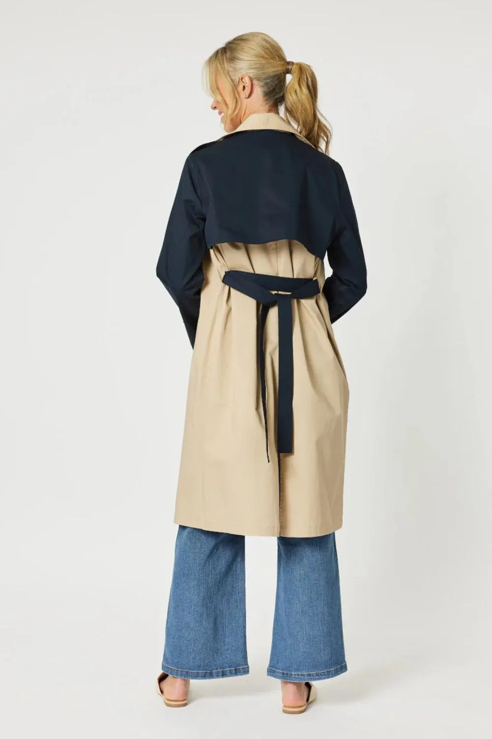 Bree Trench Coat | Natural/Navy