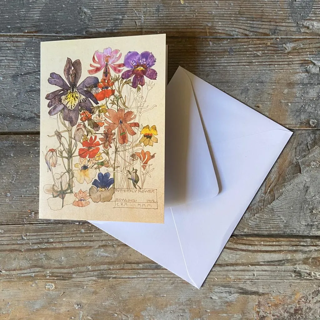 Butterfly Flower - Greeting card