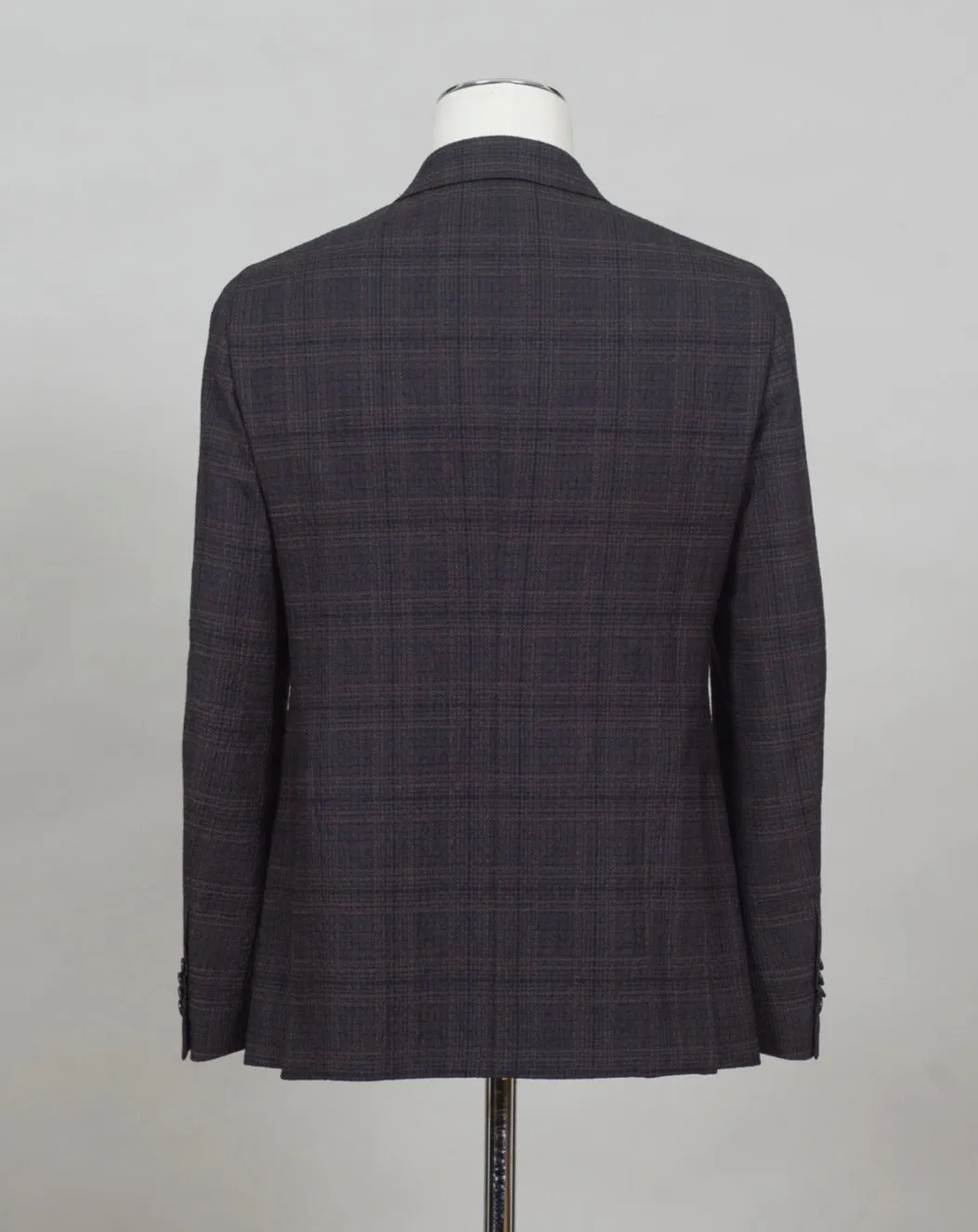 Caruso Glencheck Jacket / Dark Brown