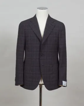 Caruso Glencheck Jacket / Dark Brown