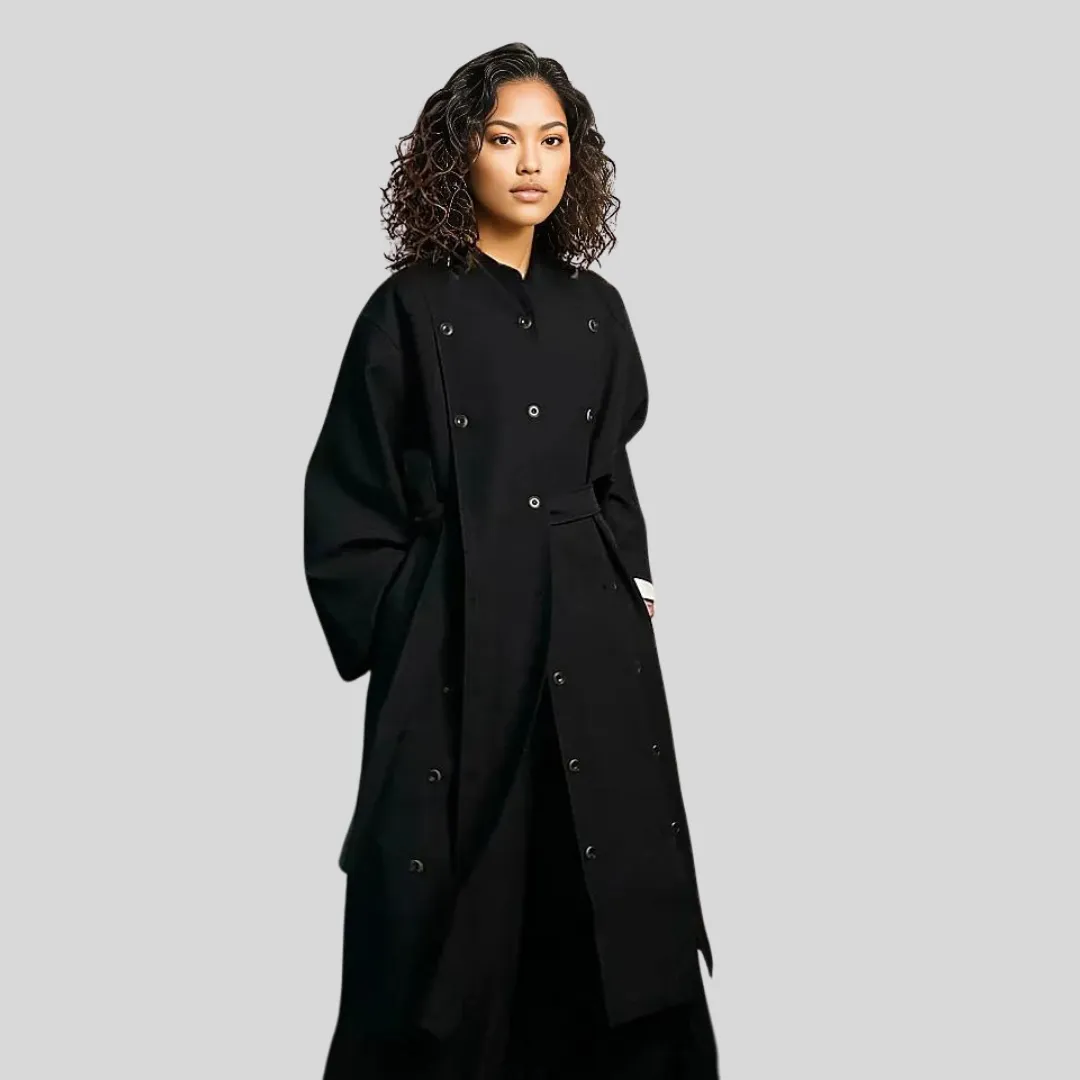 Casual Minimal Goth Irregular Design Trench Coat