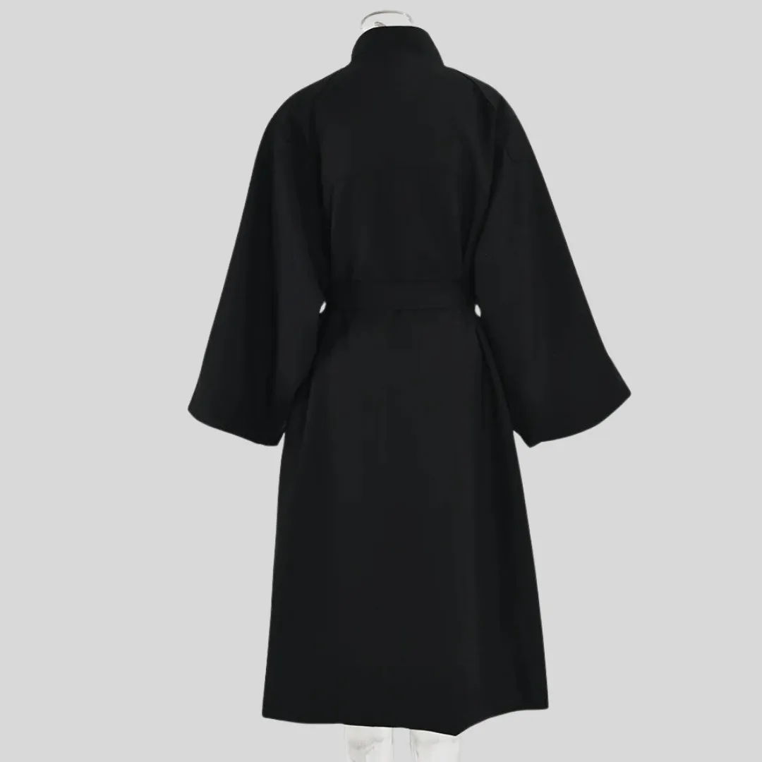 Casual Minimal Goth Irregular Design Trench Coat