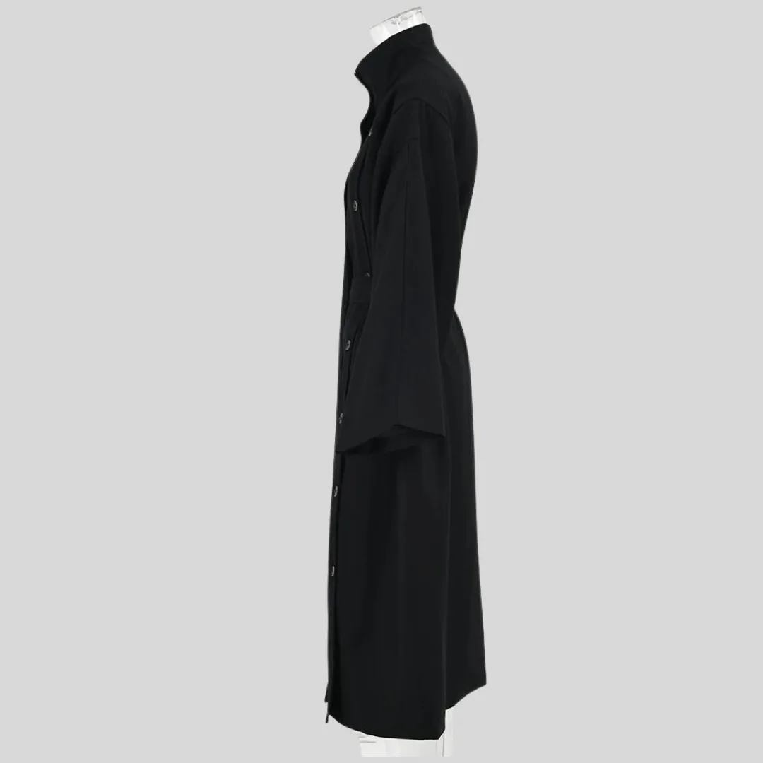 Casual Minimal Goth Irregular Design Trench Coat