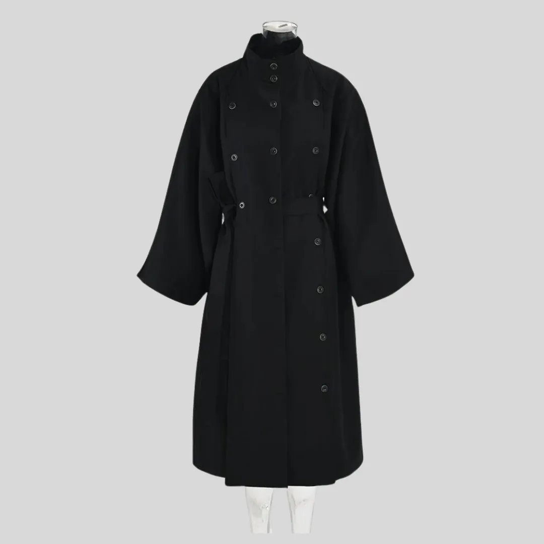 Casual Minimal Goth Irregular Design Trench Coat