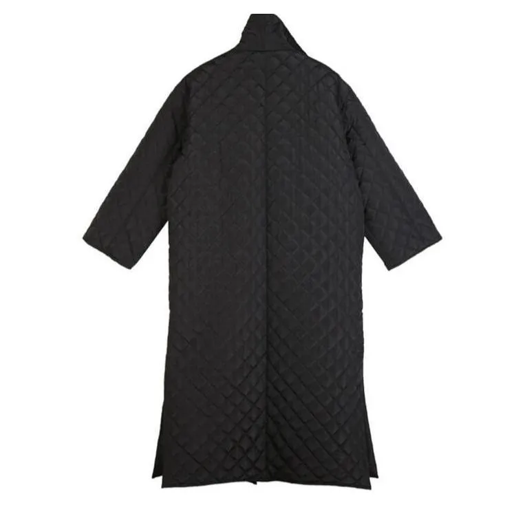 Casual Minimal Goth Light Cotton Padded Coat