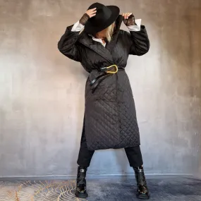 Casual Minimal Goth Light Cotton Padded Coat