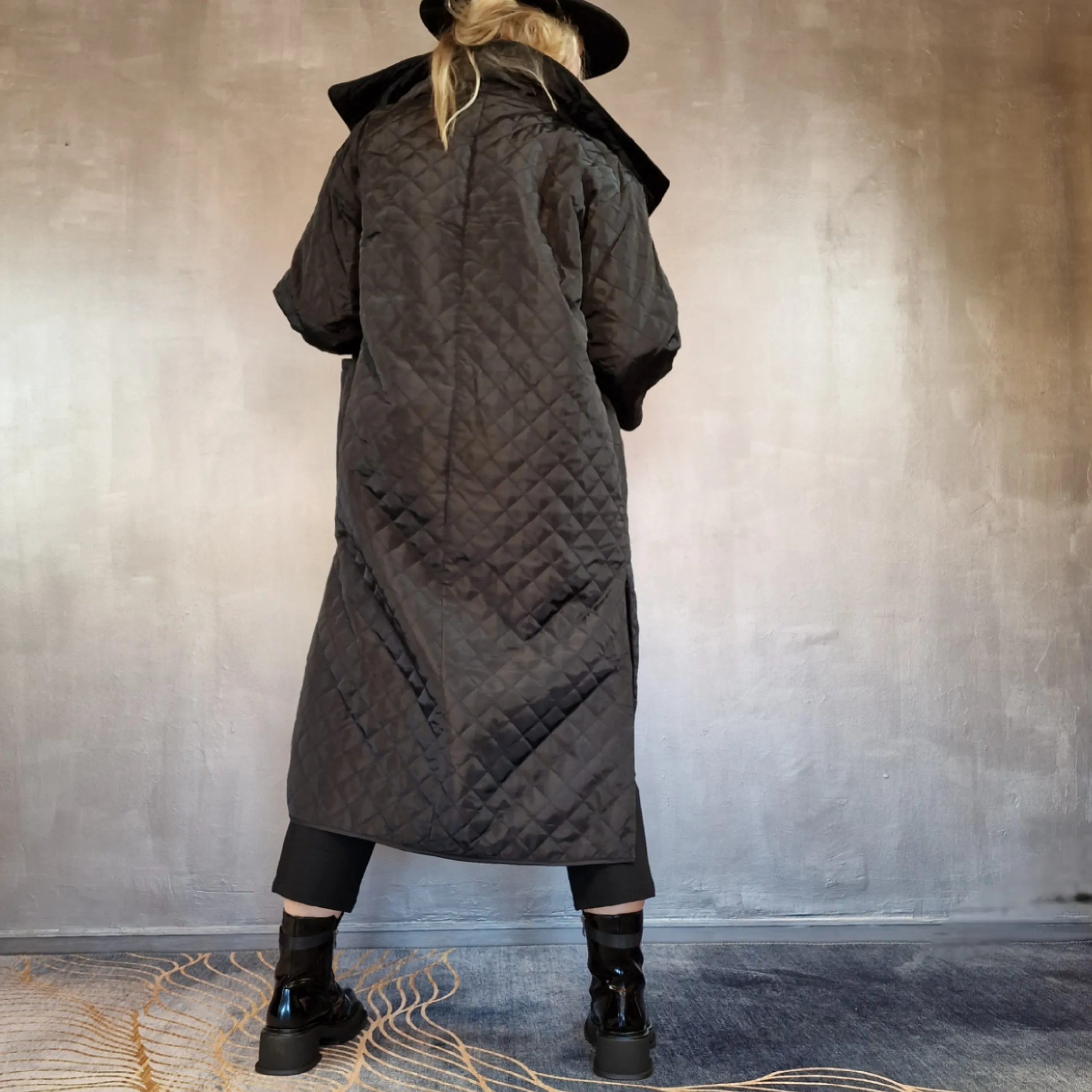 Casual Minimal Goth Light Cotton Padded Coat
