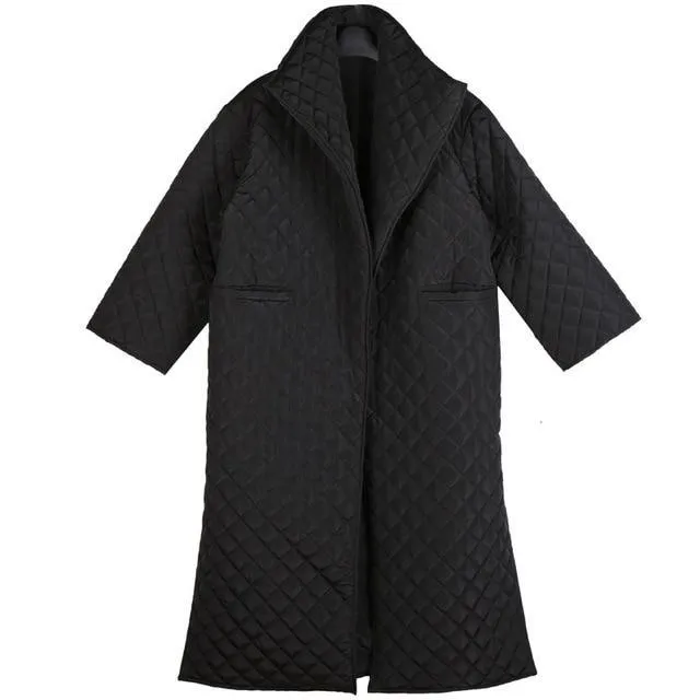 Casual Minimal Goth Light Cotton Padded Coat