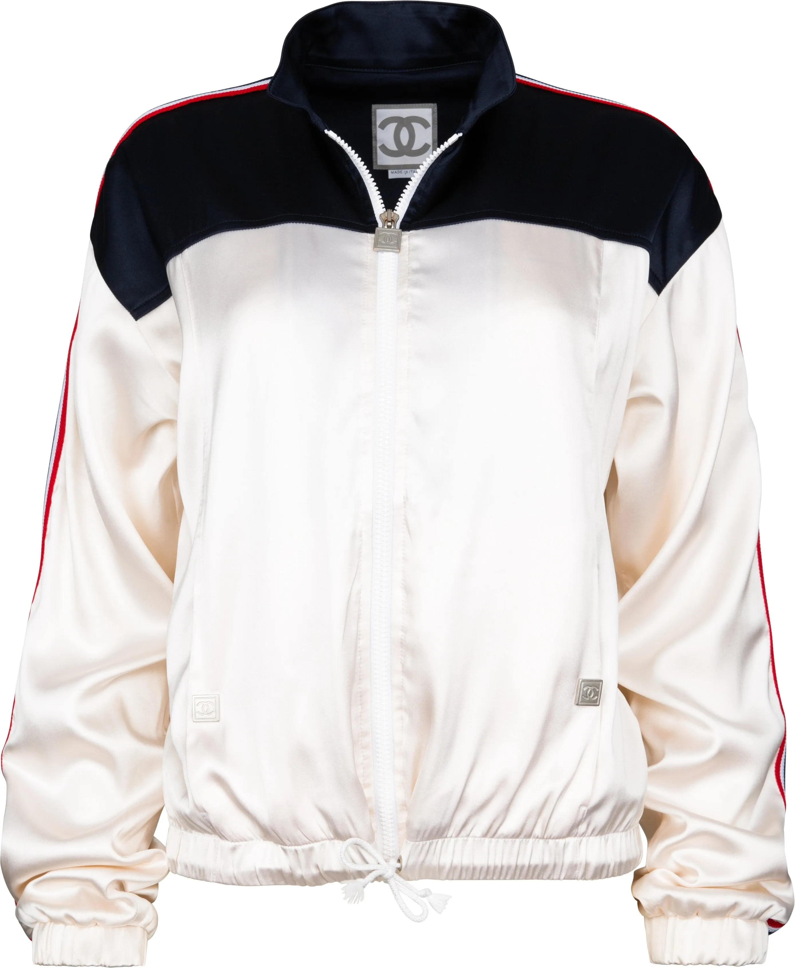 Chanel Spring 2002 Logo Embroidered Star Bomber Jacket