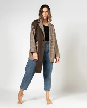 CHECKED V-NECK BELTED BACK 1615 - بليزر