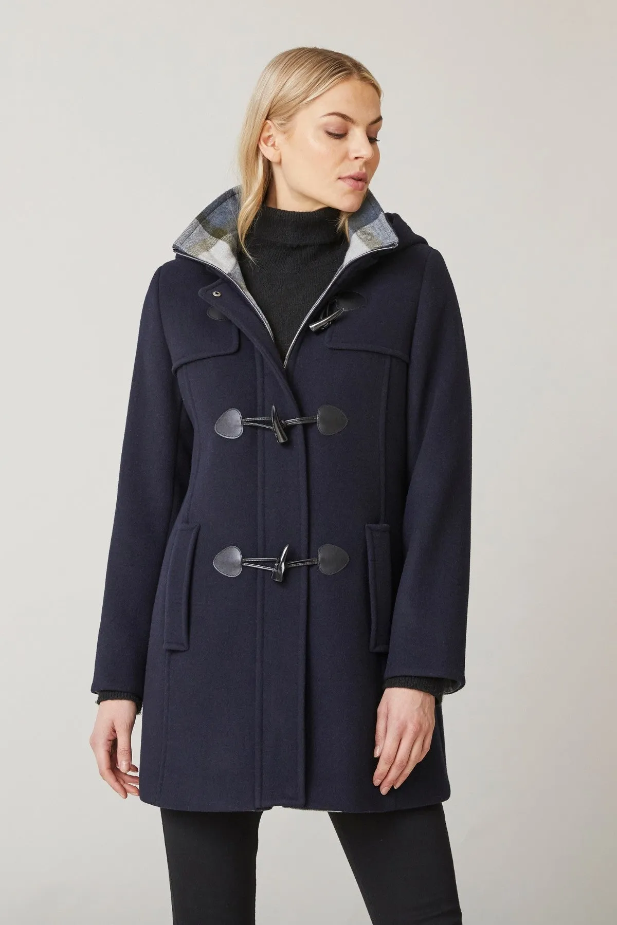 Classic Navy Wool Duffle Coat 2206