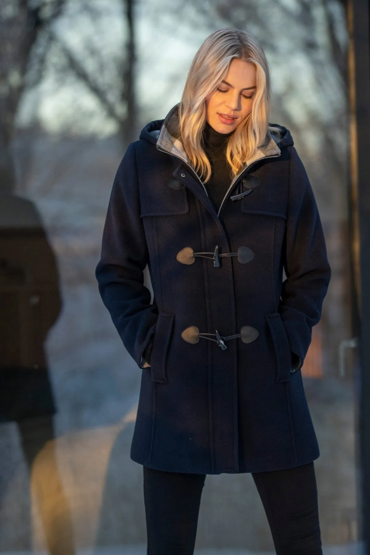 Classic Navy Wool Duffle Coat 2206