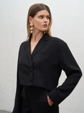 DEA - Veste blazer cropped en jersey Noir