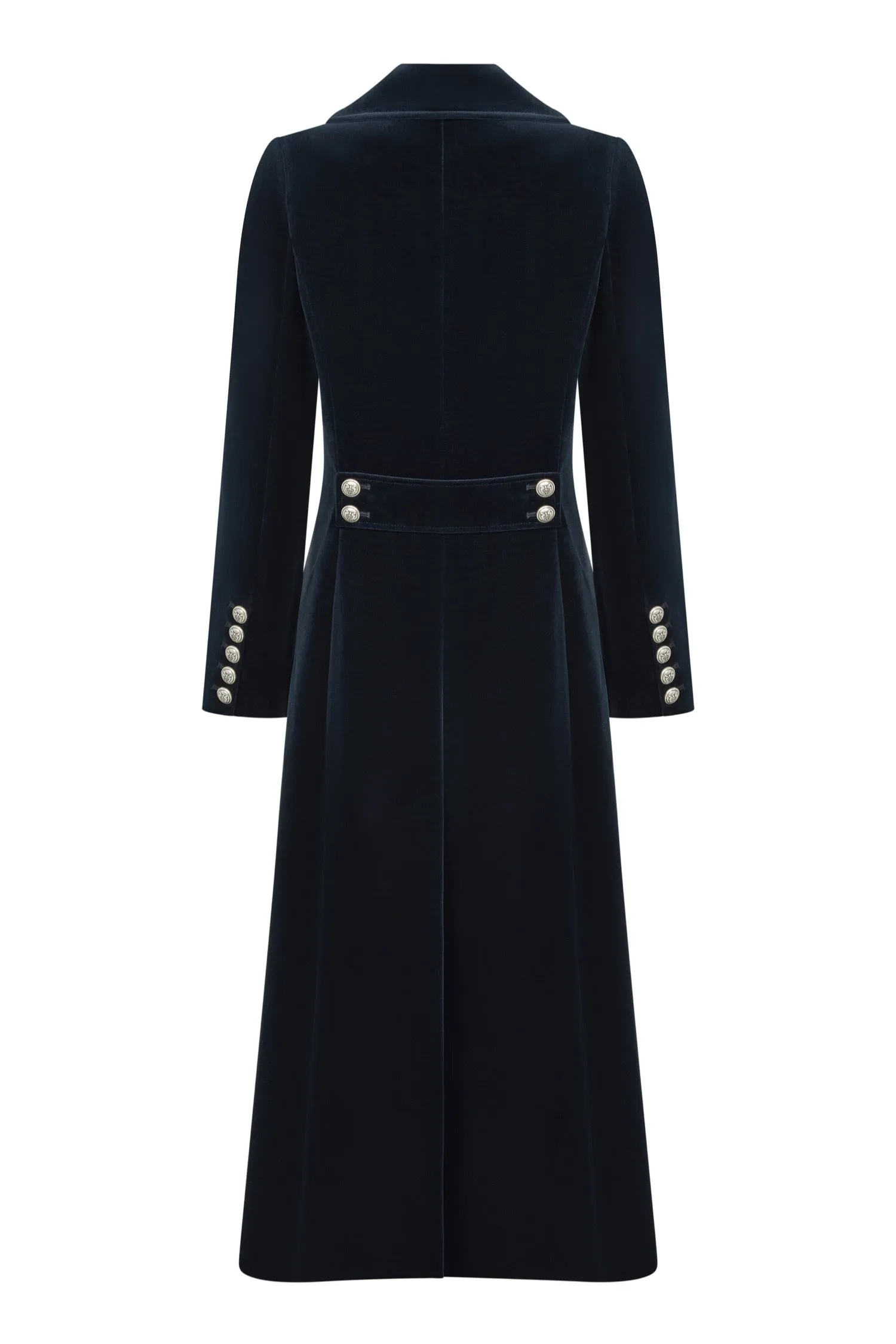 Electra Long Navy Velvet Coat - Boho Glamour