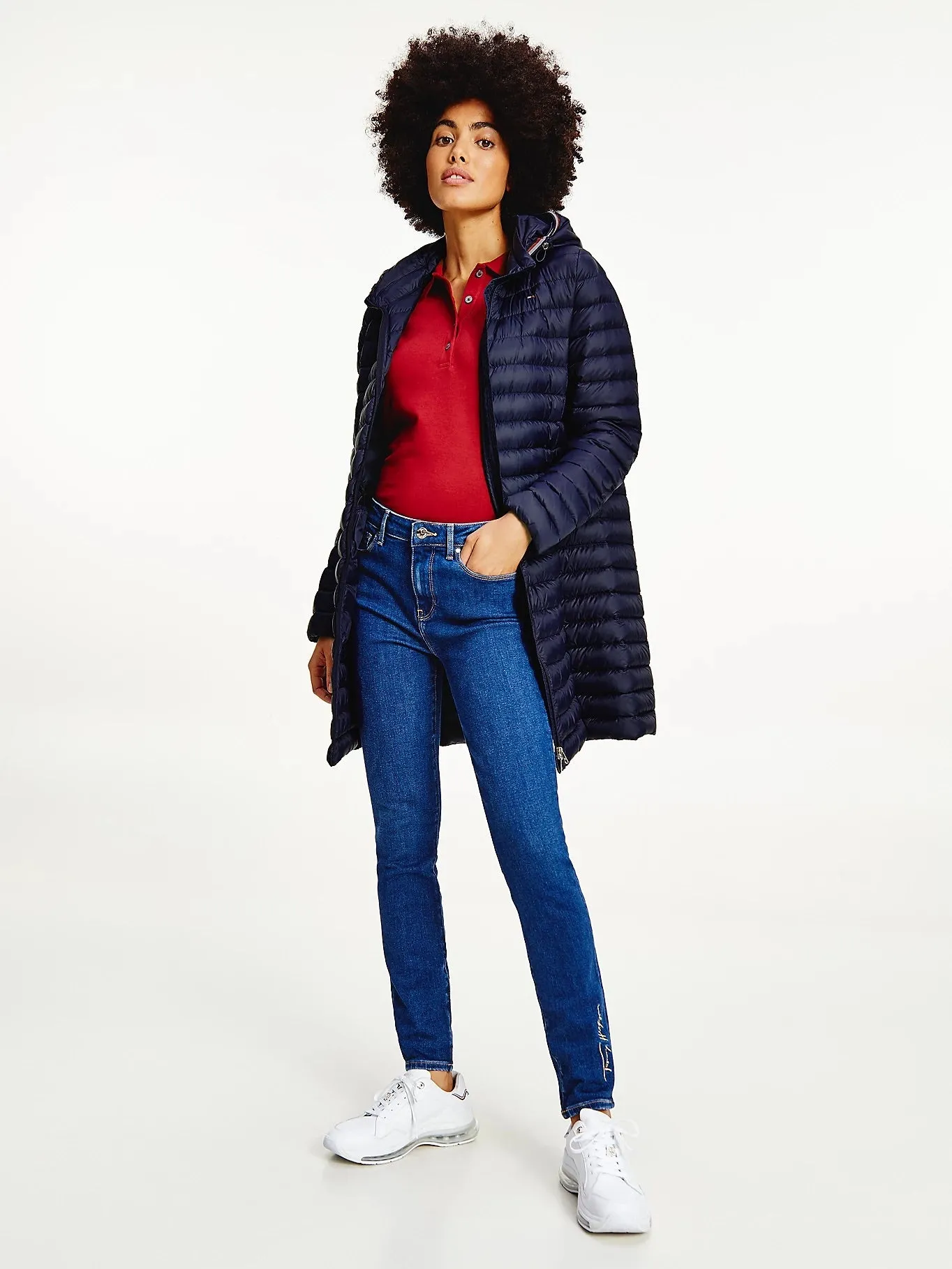 Essential Lightweight Down Packable Coat - Navy