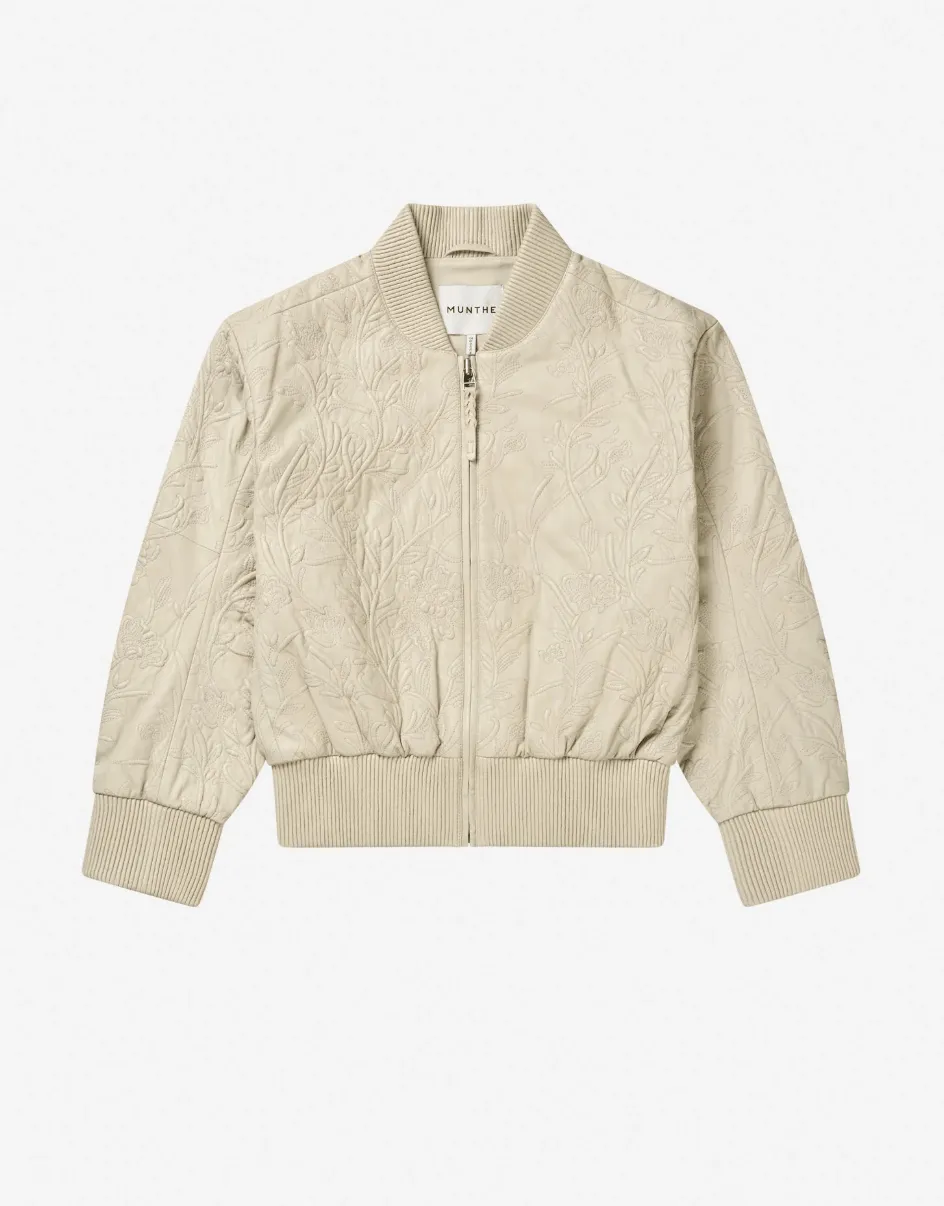 Ferril Leather Jacket - Beige