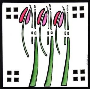 Formal Tulips Window Vinyl