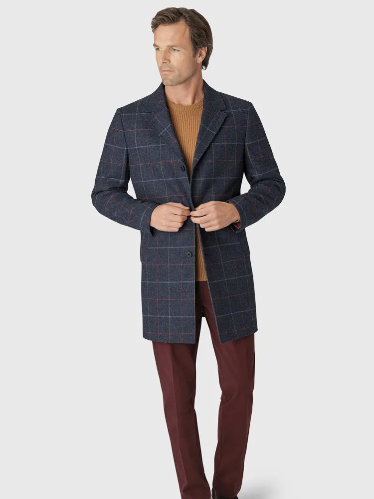 Haincliffe Overcoat - Blue Check