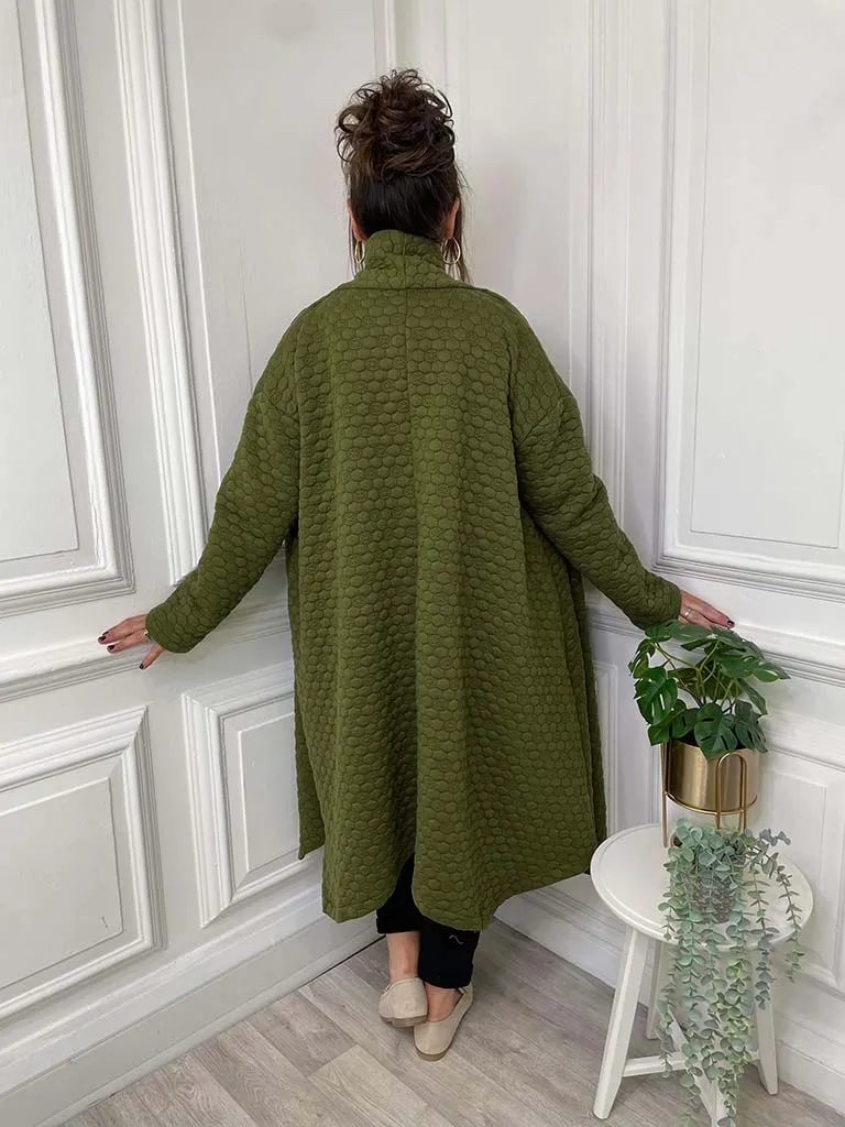 Honeycomb Swing Coat - Khaki