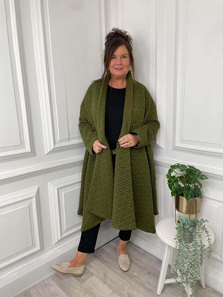 Honeycomb Swing Coat - Khaki