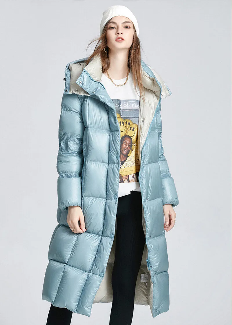 Hooded Down Puffer Longline Coat