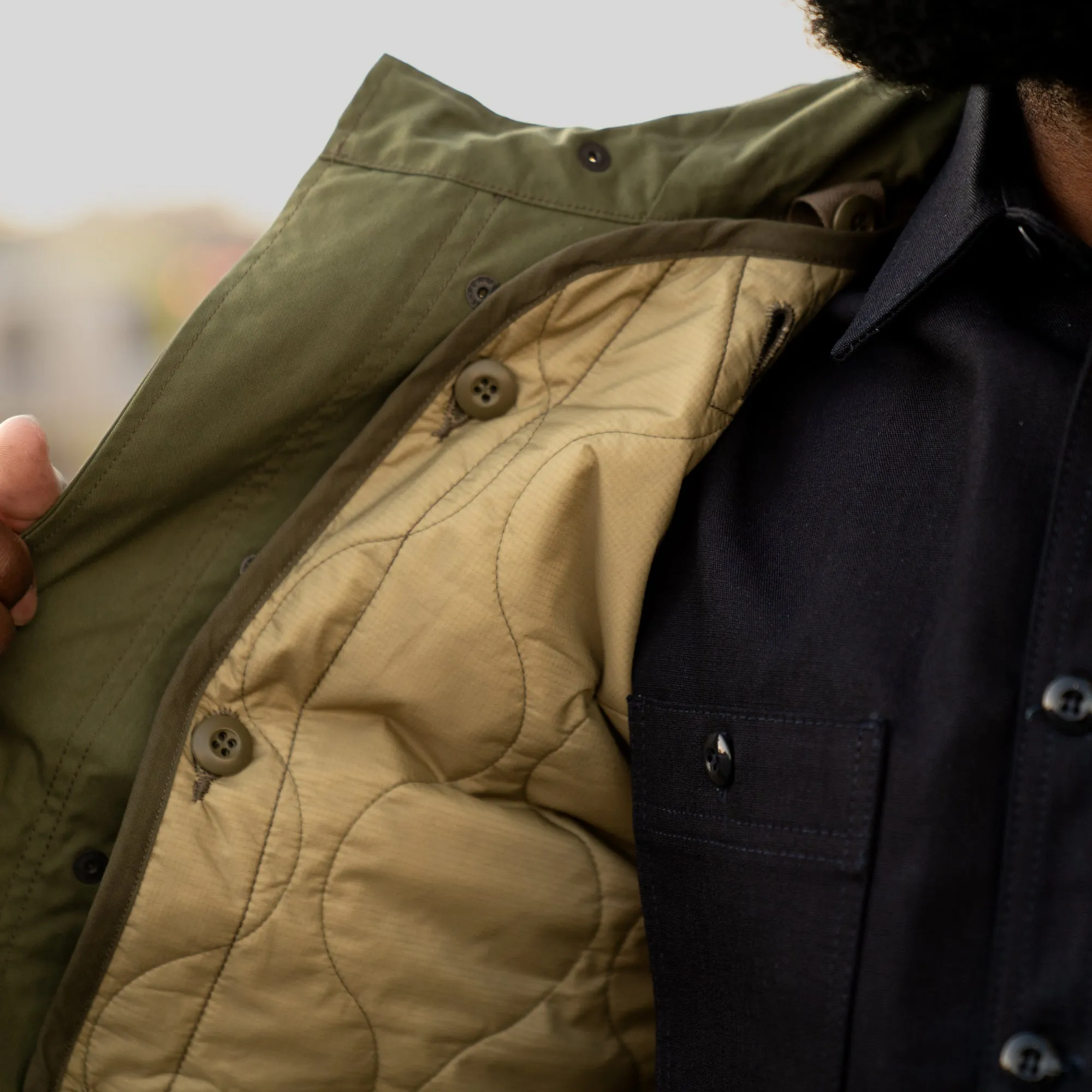 Iron Heart IHM-38-OLV 5oz Quilted Lining M-51 Type Field Coat Olive FINAL SALE
