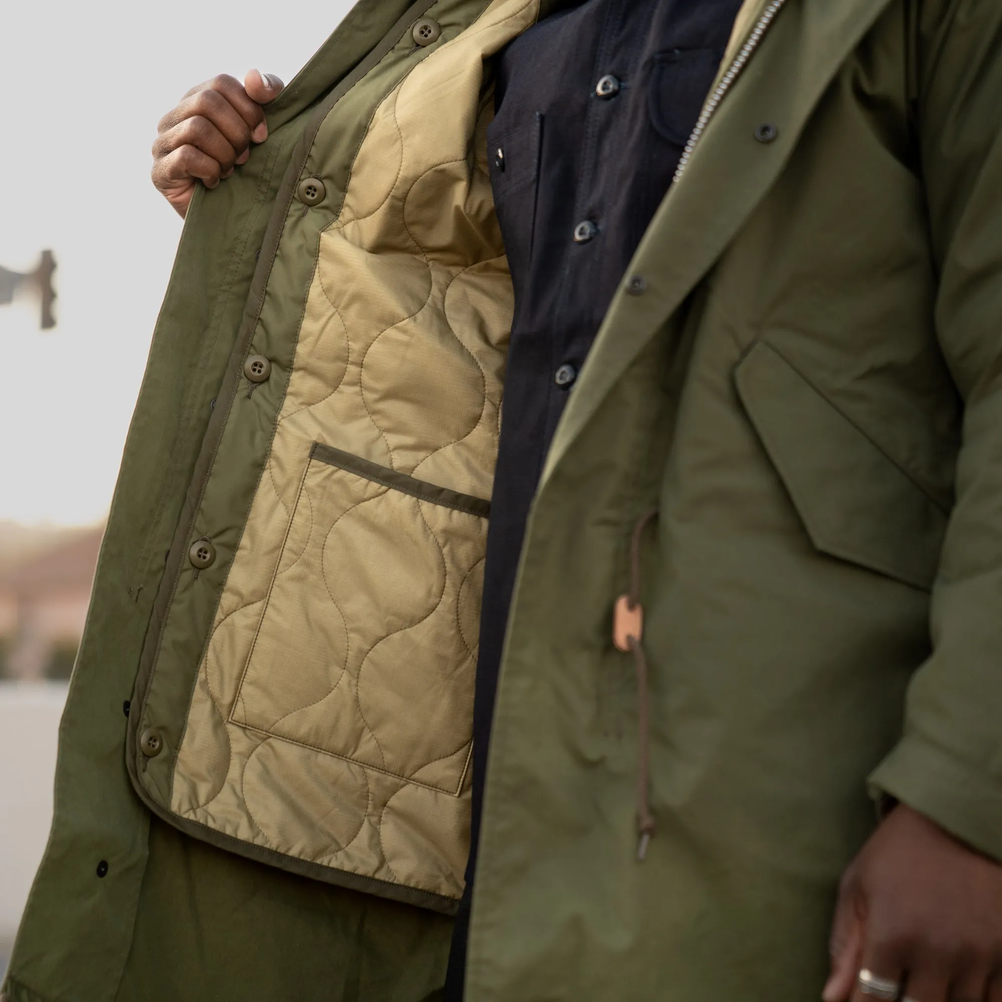 Iron Heart IHM-38-OLV 5oz Quilted Lining M-51 Type Field Coat Olive FINAL SALE