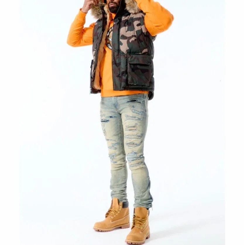 Jordan Craig Yukon Fur Lined Puffer Vest (Woodland) 9371VC