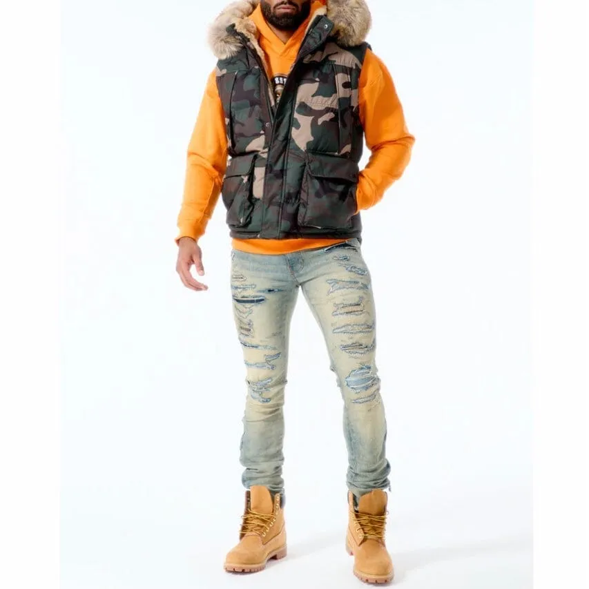 Jordan Craig Yukon Fur Lined Puffer Vest (Woodland) 9371VC